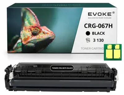 Obrázok produktu pre Kompatibilná tonerkartuša Evoke pre tlačiarne Canon CRG-067H CRG067HBK / W2210X, čierna, výtlačnosť 3130 strán, kompatibilná s modelmi i-SENSYS LBP631, LBP633, MF655