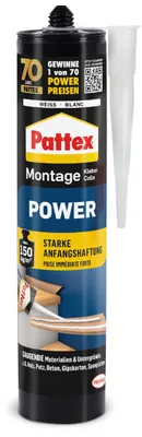 Produktbild von Pattex Montagekleber Power, Baukleber mit starker Anfangshaftung, 1x370g