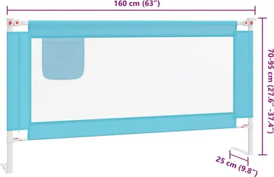 Produktbild von vidaXL Kleinkind-Bettschutzgitter Blau 160x25 cm Stoff