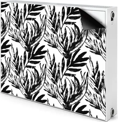 Produktbild von Magnet Heizkörperverkleidung Heizkörper-Abdeckung Heizung Heizkörper 90x60 cm  - Schwarz, Monstera