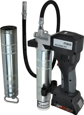 Produktbild von MATO Akku-Fettpresse 18V/2Ah PREMIUM-S-LS AMPShare, mit Ladegerät und Akku