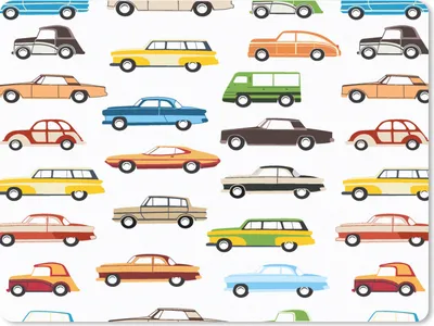 Produktbild von MuchoWow® Mauspad Mousepad Muster - Auto - Retro - Jungen - Kinder - Kind 23x19 cm - Mousepads - Maus Mat - Pad - Mausunterlage - Schreibtischunterlage - Mauspad