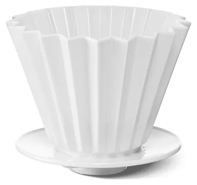 Kaffeefilter Größe 2 aus Porzellan, handgefertigt, weiß
