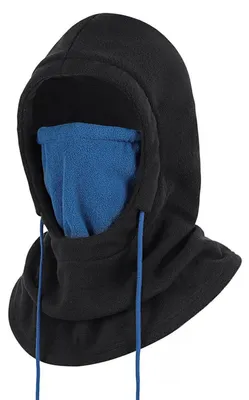 Obrázek produktu pro Termofleece, zimní kukla, větruodolná, balaclava, maska na obličej, teplá lyžařská maska, pánská/dámská, černá a modrá