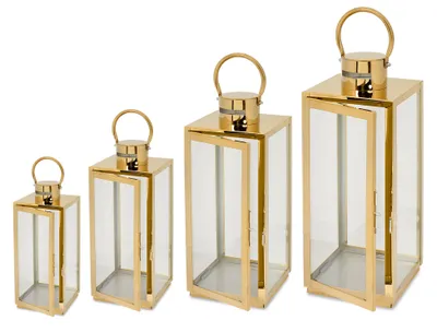 Produktbild von SEVICO Laterne Gartenlaterne 4tlg. Windlicht Laterne Kerzenhalter Kerzenleuchter Kerzenständerr für Outdoor Wohnzimmer Garten Balkon F43+F87