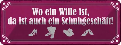 Produktbild von vianmo Blechschild 10x27 cm wo ein Wille ist Schuhgeschäft Dekoration