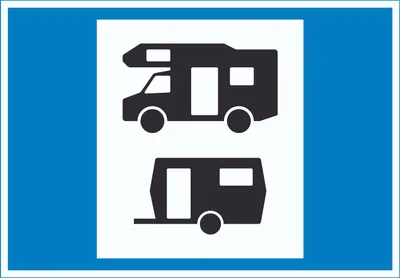 Produktbild von Wohnmobil- und Wohnwagenplatz Symbol Schild A3 (297x420mm)