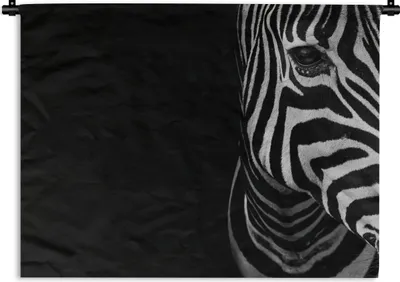 Produktbild von MuchoWow® Wandteppich Wandbehang Tiere - Zebra - Schwarz - Weiß 150x112.50 cm Tapisserie Dekoration Wandtuch - Wanddecke - Wandteppiche