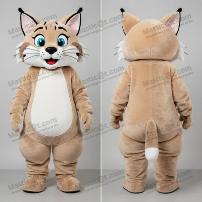 Image de Mascotte MASTICOT Bobcat beige velouté