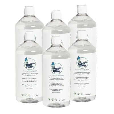 6 x 1 Liter membraclean Trinkwasseraufbereitung Sparset für Camping
