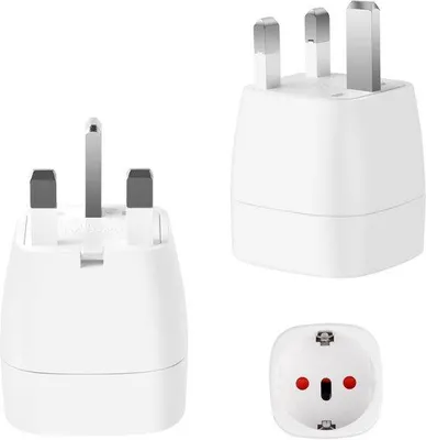 Image de Adaptateurs internationaux pour prises électriques - Type G - Design compact - Pour ordinateurs portables, smartphones et chargeurs - Idéal pour les vacances, les voyages d'affaires et les voyages en sac à dos