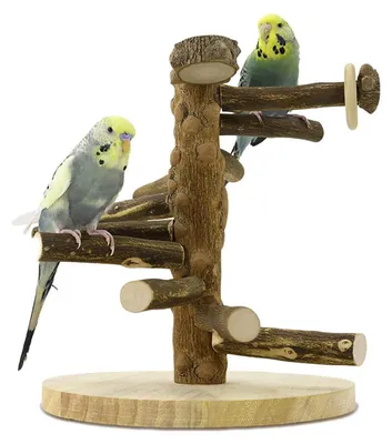 Immagine prodotto di Area gioco in legno, dimensioni 24,5 x 22 x 22 cm, adatta per parrocchetti ondulati, parrocchetti neri e pappagalli
