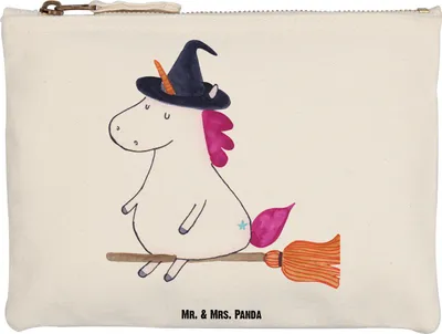 Produktbild von Mr. & Mrs. Panda Kulturbeutel Einhorn Hexe Grösse XL Große - Weiß - Geschenk, Waschtasche, Unicorn, Schlampermäppchen, Engel, Etui, Freundin, Teufel, Pouch, Einhörner
