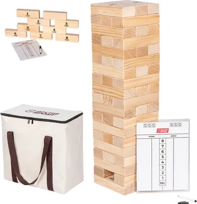 Produktbild von Doctor Sport Blockstapelspiel - 2-4 Personen - bis 140 cm hoch - mit Anzeigetafel und in einer schönen Tragetasche