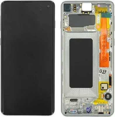 Produktbild von Original Super AMOLED Display Touchscreen Bildschirm & Rahmen Prism Weiß für Samsung Galaxy S10 G973F