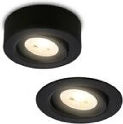 Produktbild von Briloner Desi 2 in 1 LED Aufbauspot und Einbaustrahler, 2 in 1 LED Aufbauspot und Einbaustrahler, Schwenkbar, Dimmbar, Flach, Schwarz, Ø9 x 3 cm