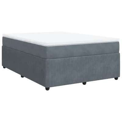 Productafbeelding van vidaXL Boxspringbed met matras, donkergrijs, 140x190 cm, fluweel