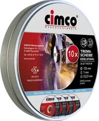 Produktbild von Cimco EDELSTAHL (1PA=10STK) (TRENNSCHEIBE 125X1MM)