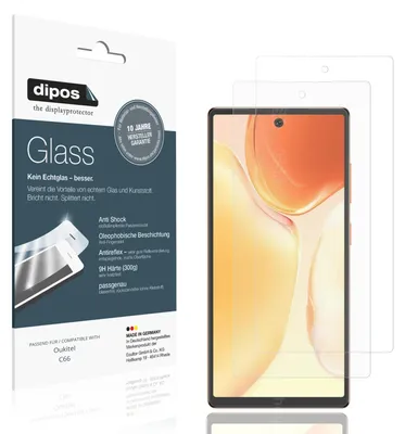 Produktbild von 2x Schutzfolie für Oukitel C66 matt - Anti-Shock 9H Folie dipos Glass Kunststoffglas