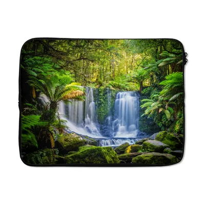 Produktbild von MuchoWow® Laptop Hülle 17 Zoll Laptoptasche Dschungel - Wasserfall - Australien - Pflanzen - Natur - Zipper - Schutzabdeckung