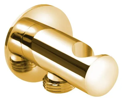 Produktbild von Brausehalter rund, mit Schlauchanschluss, gold