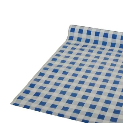 Immagine prodotto di 6 tovaglioli di carta Papstar, foglio di plastica, 50 m x 80 cm, blu a quadretti, modello 81610