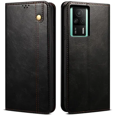 Obrázek produktu pro Pouzdro pro Xiaomi Redmi K60E, kožené flip pouzdro peněženka s funkcí stojánku černé