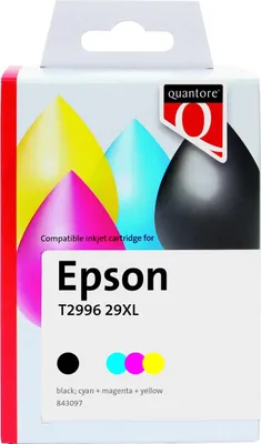 Produktbild von Quantore – Tintenpatronen-Alternative für 29XL T2996 Schwarz + 3 Farben, wiederaufbereitet