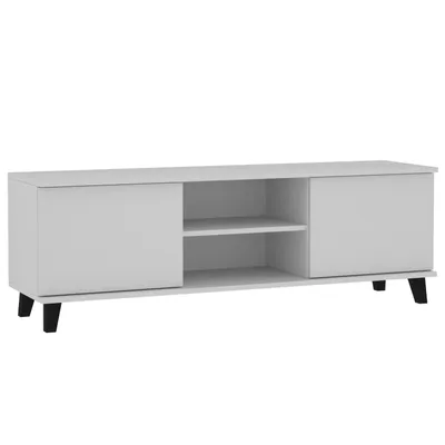 Produktbild von BEAUTYSOFA | TV-Schrank HOME Modernes Lowboard in Weiß, Fernsehtisch mit 2 Türen und Offenen Ablagen, Push-to-Open