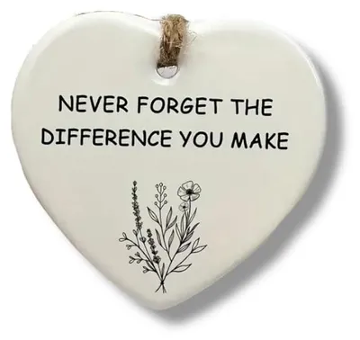 Herzförmiges Wandornament mit Spruch, Kunststoff, 20x20 cm, Weiß