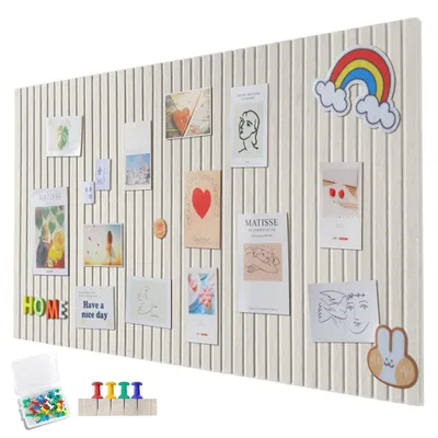 Obrázek produktu pro Velká korková nástěnka 90 x 60 cm - Dekorativní filcová nástěnka se samolepicí páskou