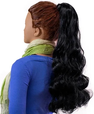 Obrázok produktu pre hair2heart Predĺženie konského chvosta Predĺženie vrkoča vlnité - čierna 60cm 100g