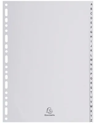 Produktbild von Register A4 PP 26-teilig A-Z grau Packung mit 10 Stück