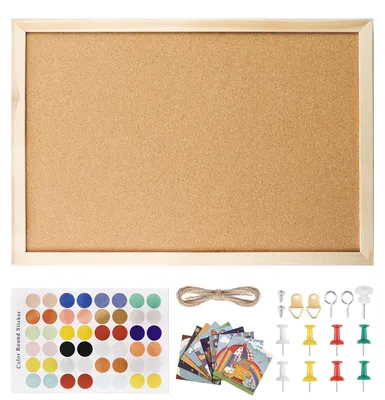 Produktbild von Pinnwand 40x30 cm mit Holzrahmen und Befestigungsmaterial