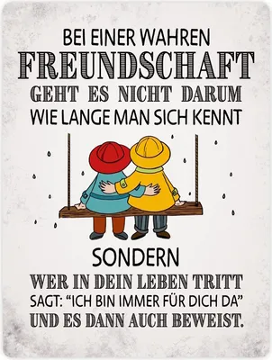 Produktbild von Bei einer wahren Freundschaft Metallschild XXL mit Freunde Motiv Schild
