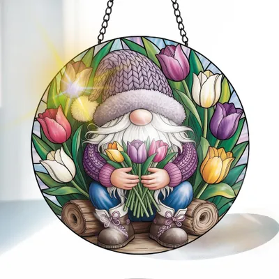 Glas-in-lood Zonnevanger 20 cm, Fensterornament mit Kette