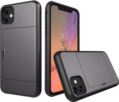 Produktbild von Hülle für Apple iPhone 11 2019 6.1 Zoll mit Kartenslot Case Cover Stoßfest Grau