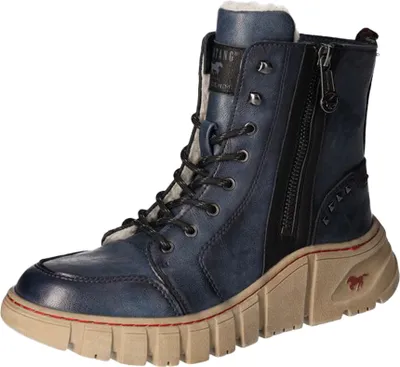 Produktbild von Mustang Damen Stiefelette sportlicher Plateau Boot warm Reißverschluss 1499-602, Größe:36 EU, Farbe:Blau