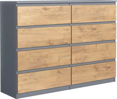 Produktbild von Mobelsta Kommode, Schrank mit Schubladen, Modernes Sideboard, Schubladenschrank, Kommodenschrank, Anthrazit  & Lancelot 120x39x101,5 cm