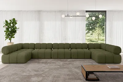 Produktbild von ALTDECOR Modulares Sofa Ecksofa in U-Form - Garvo-U3 - 475x190x70 cm Grün Corner modular Sofa Eckcouch Couch Wohnlandschaft Cauchsofa Polstersofa