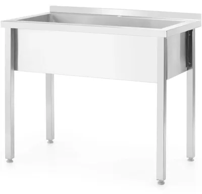 Produktbild von Spüle – Spültisch – Waschbecken – Küchenarmatur – Spüle für Gastronomie – Edelstahl – 800 x 600 x 850 mm – Verstellbare Füße