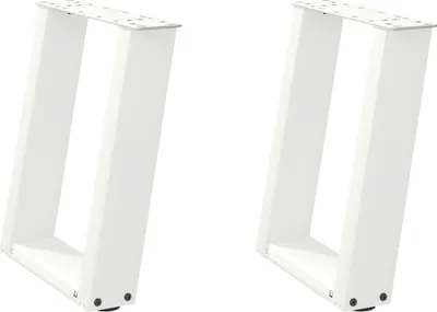 Immagine prodotto di Gambe per Tavolino da Caffè a Forma di U 2 pz Bianche 38x(42-43) cm Acciaio