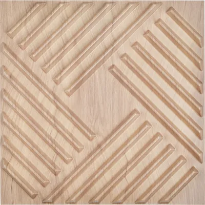Produktbild von VEVOR 3D-Wandpaneele, 12er-Set, 150x50cm PVC-Wandverkleidung im modernen minimalistischen Stil, 2,97m² Deckkraft, Inneneinrichtung für Decke, Schlafzimmer, Wohn- & Spielzimmer, helle Holzfarbe