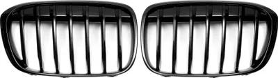 Produktbild von Frontgrill für BMW X1 F48 2016-2022, Frontstoßstangen-Kühlergrill, Nieren-Design, glänzend schwarz, 1 Paar