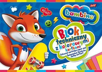 Produktbild von BAMBINO Technischer Block mit farbigen A4-Blättern, 10 Blatt