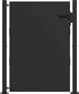 Image de vidaXL Portail de jardin noir 110 x 155 cm Acier thermolaqué