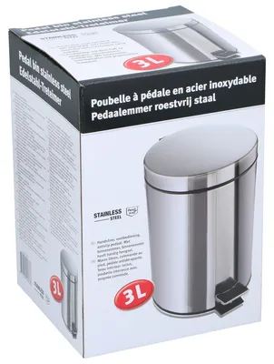 Obrázok produktu pre Pedálový odpadkový kôš 3 l - Kúpeľňa alebo WC - Nerezová oceľ - Strieborná farba