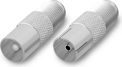 Produktbild von ARLI 2x TV Adapter Set – 1x IEC Stecker + 1x IEC Kupplung 9,5 mm auf F-Kupplung | Koax Antennenkabel Konverter SAT TV