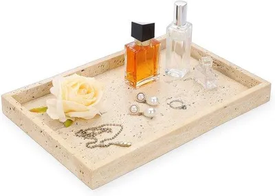 Immagine prodotto di Vasca da appoggio ovale in travertino 30x20x3 cm, beige