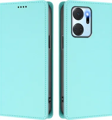 Image de Etui en cuir pour Honor X7A, étui magnétique en cuirPolyuréthaneavec support Vert Menthe